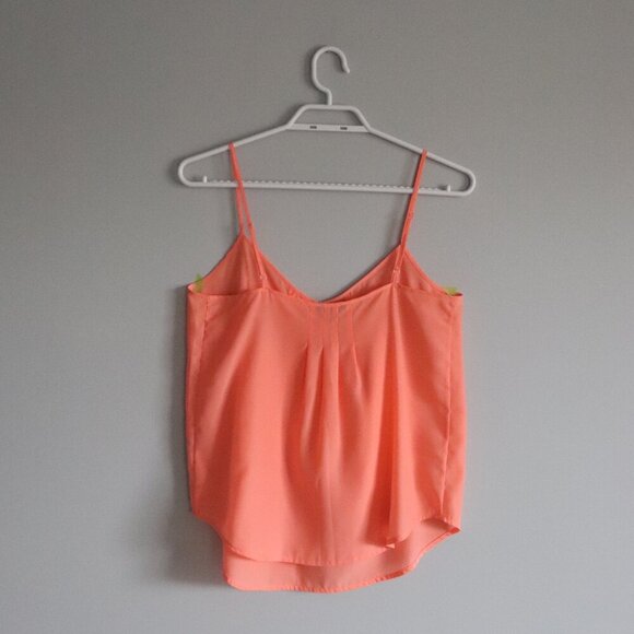 Talula Aritzia Women's Sz S Orange Pleated Sleeveless Flowy Tank Top Blouse Top - Picture 2 of 10